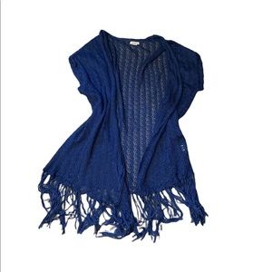 Love riche Navy blue knit fall cardigan